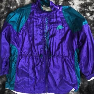 purple and blue vintage Nike windbreaker